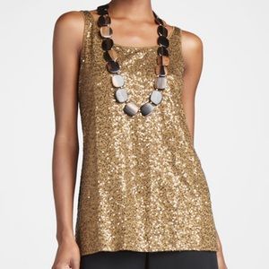 Eileen Fisher Sleeveless Sequined Tunic - Medium